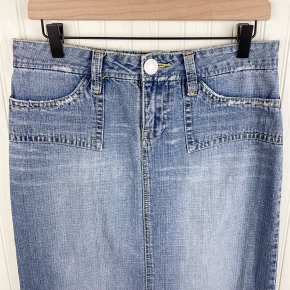 Vintage 2000s Y2K Unionbay Front Slit Long Denim Jean Maxi Skirt Women's Size 9 - Picture 3 of 9
